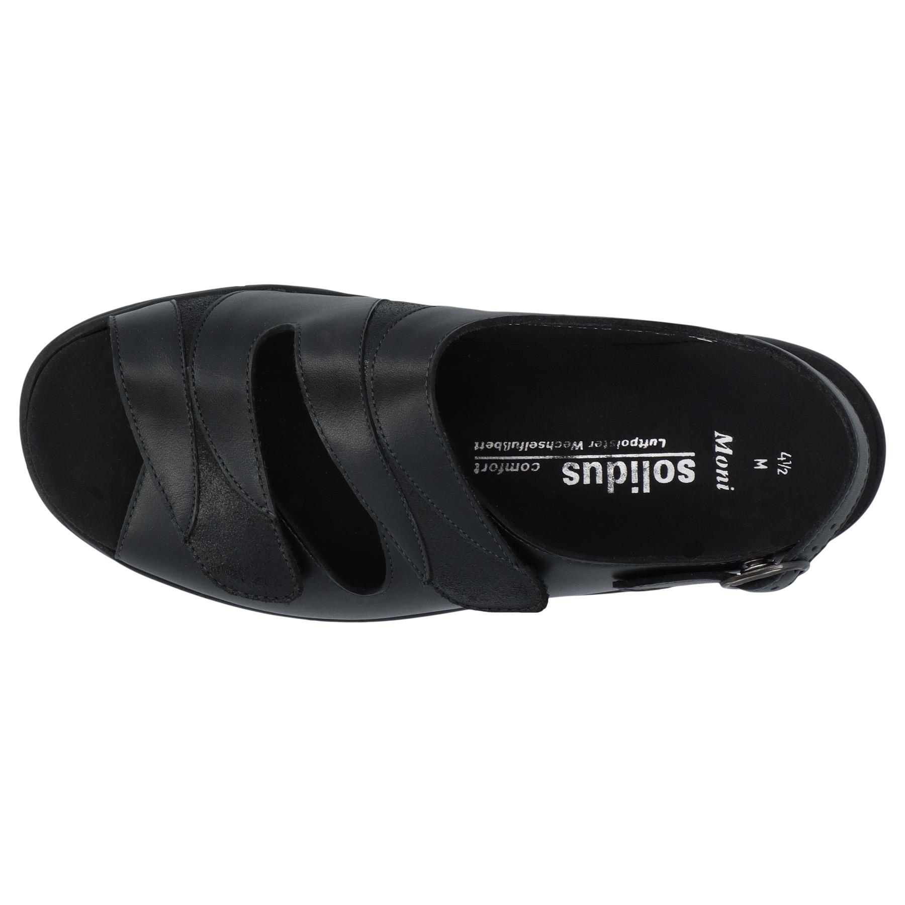 schwarze sandale draufsicht