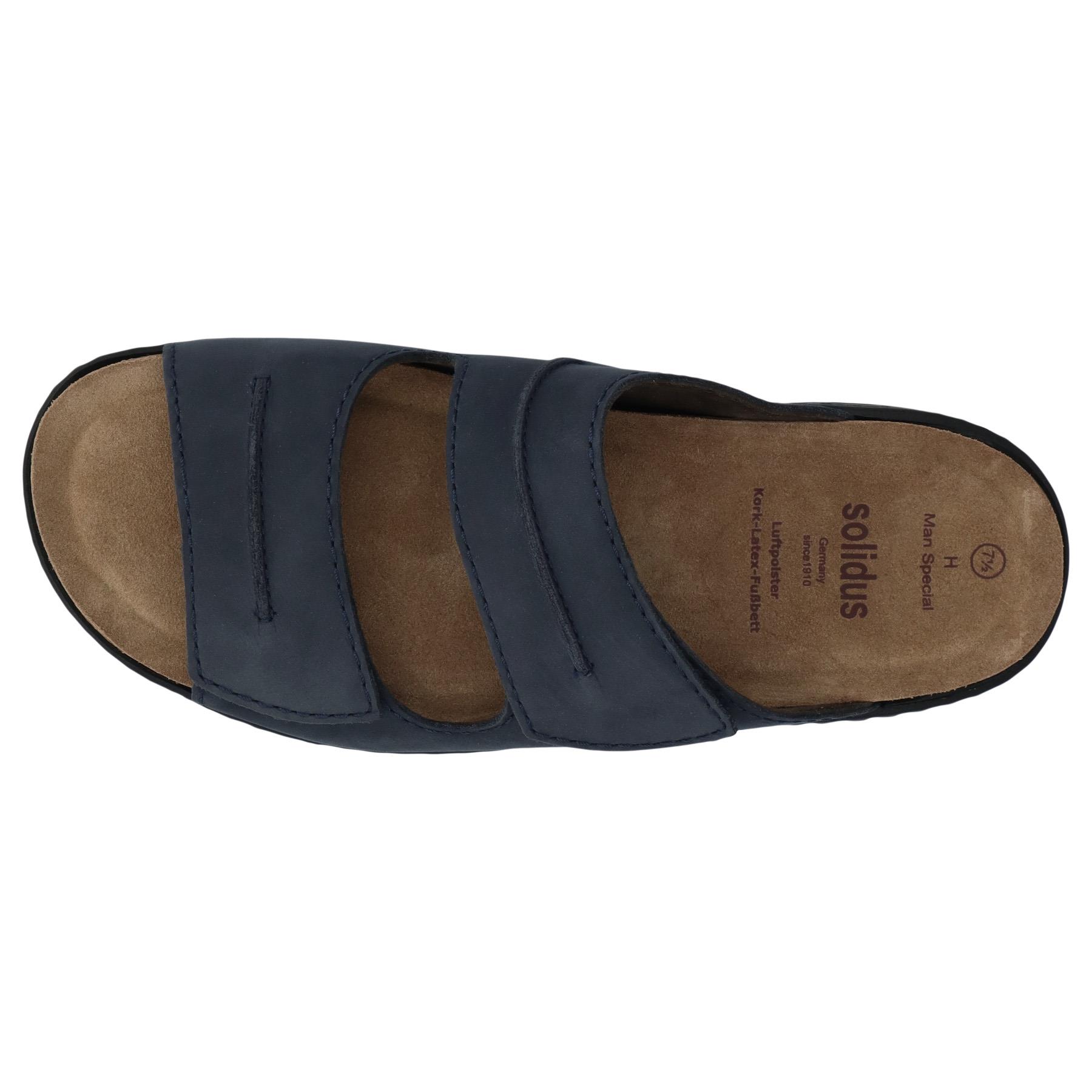 blaue pantolette draufsicht