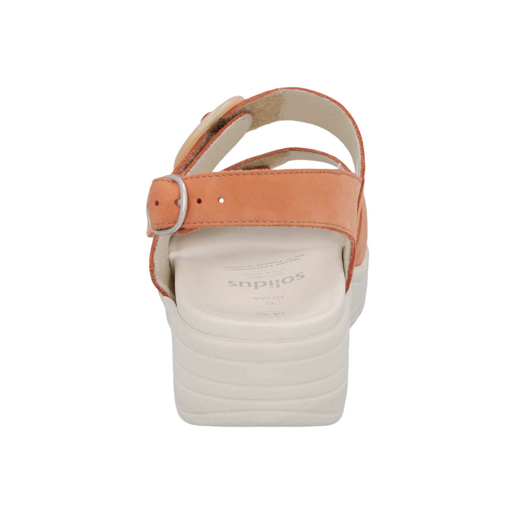 rote sandale hinteransicht