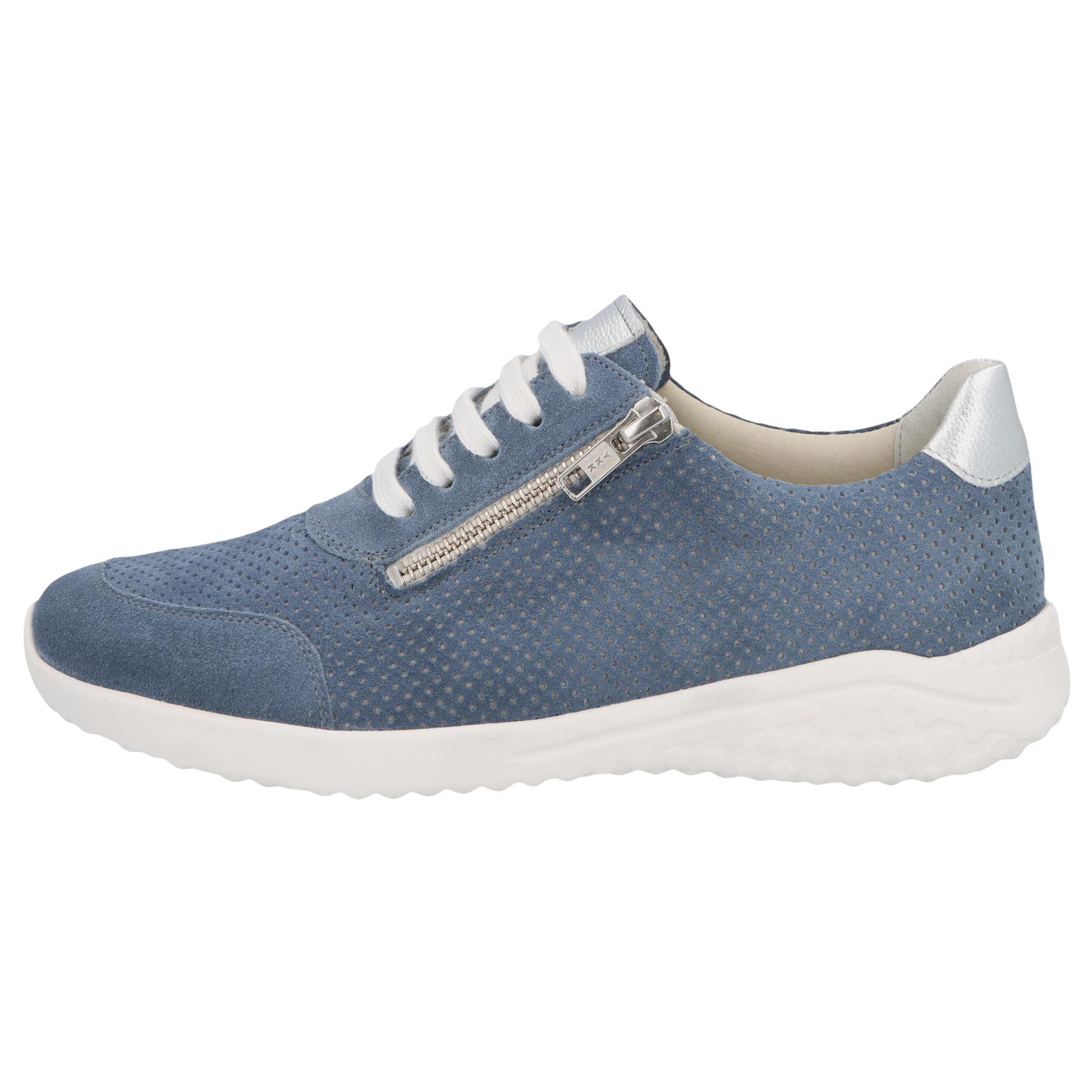 blaue halbschuh seitenansicht links