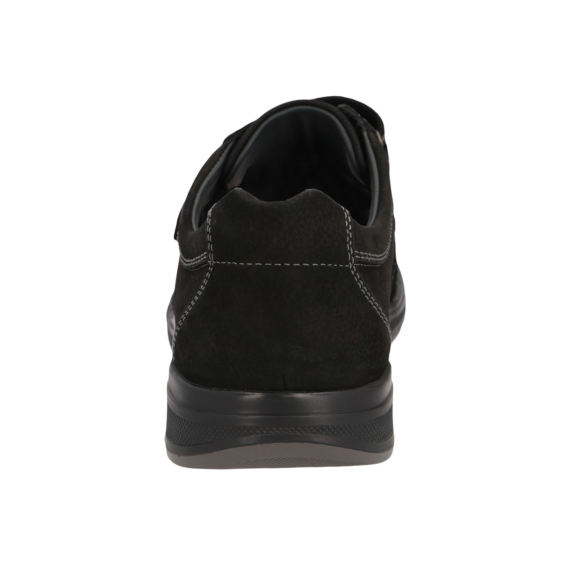 schwarze slipper hinteransicht