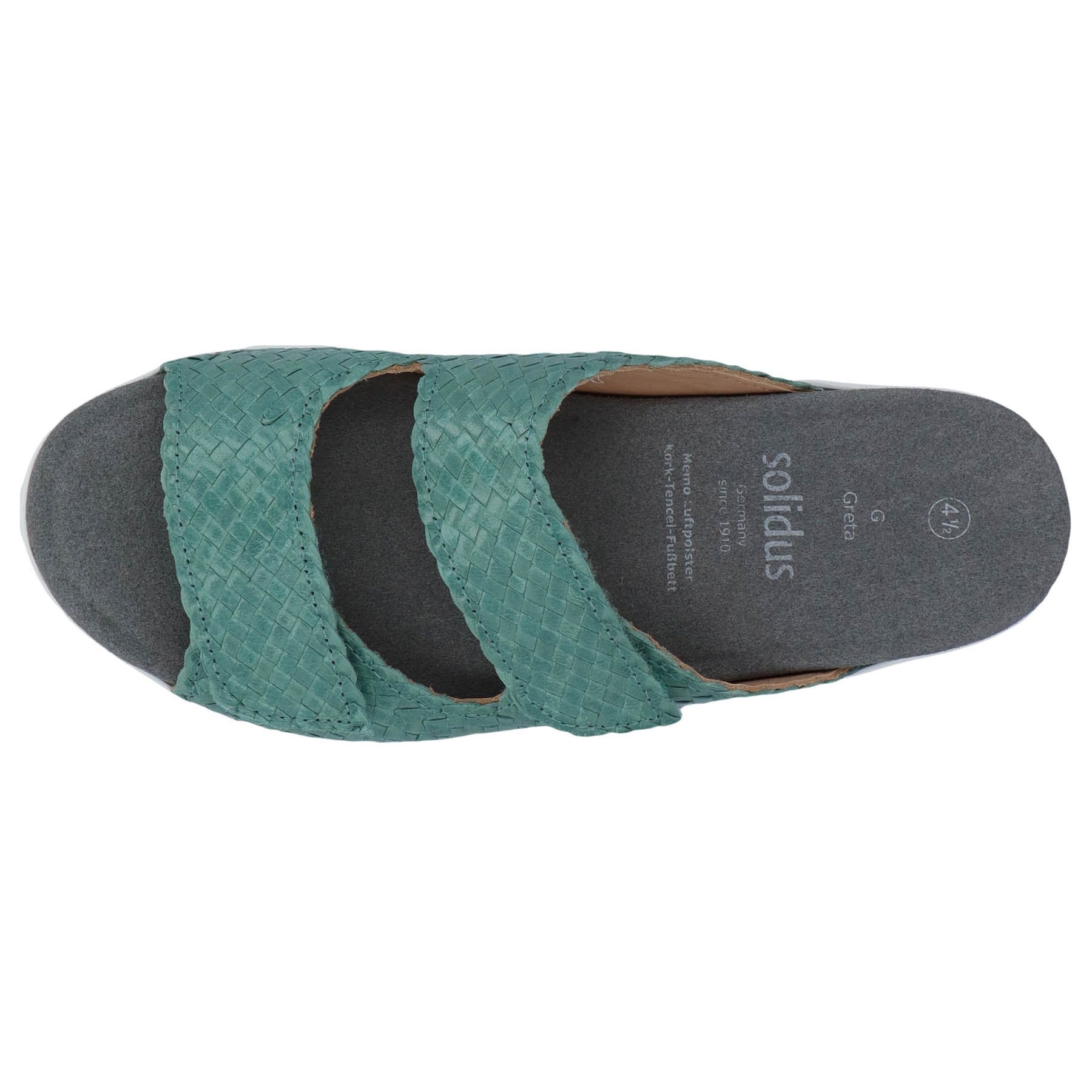 grüne pantolette draufsicht