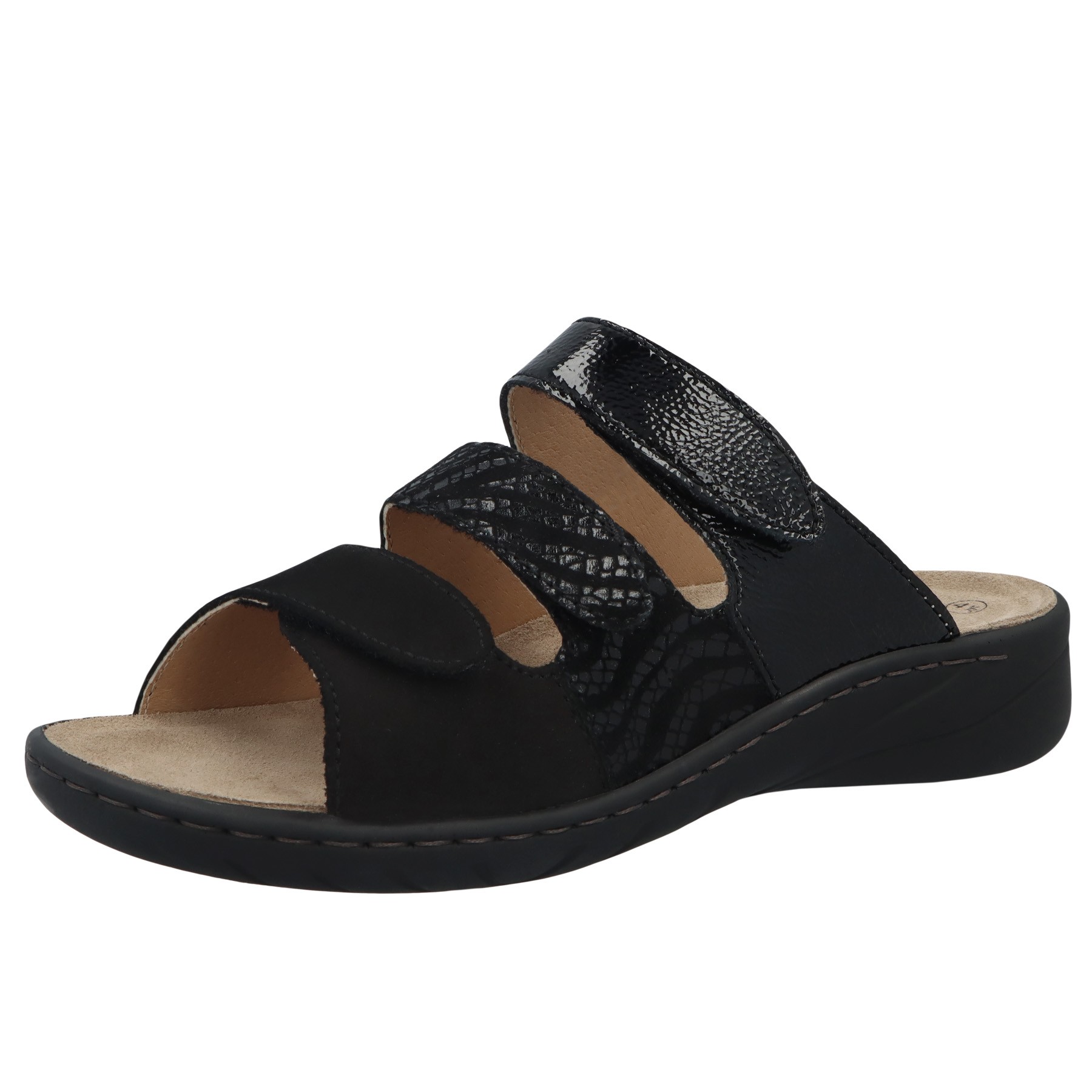 schwarze pantolette 3-4 ansicht