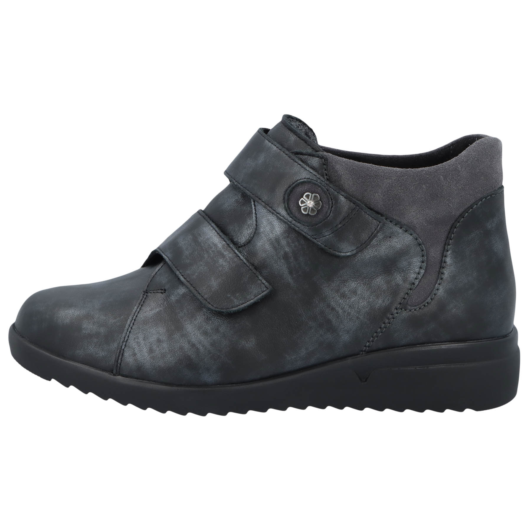 graue stiefel seitenansicht links