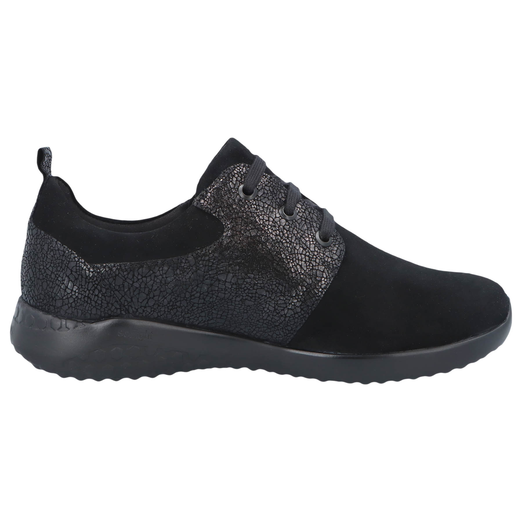 schwarze halbschuh seitenansicht rechts